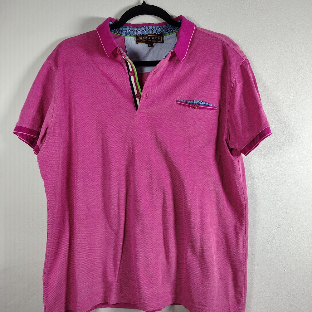 Patrick James Reserve Vibrant Pink Polo Shirt Size 52 US L